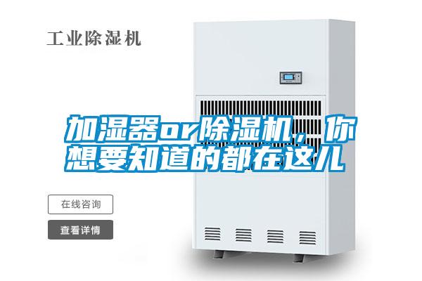 加濕器or除濕機，你想要知道的都在這兒