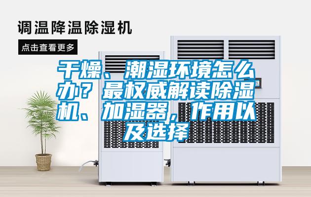干燥、潮濕環(huán)境怎么辦？最權(quán)威解讀除濕機、加濕器，作用以及選擇